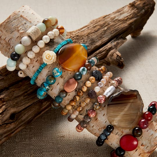 Semi precious 2025 stone stretch bracelets